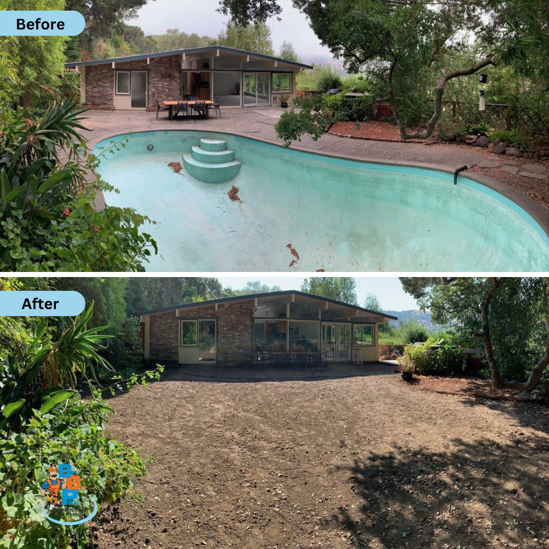 before and after pool - california